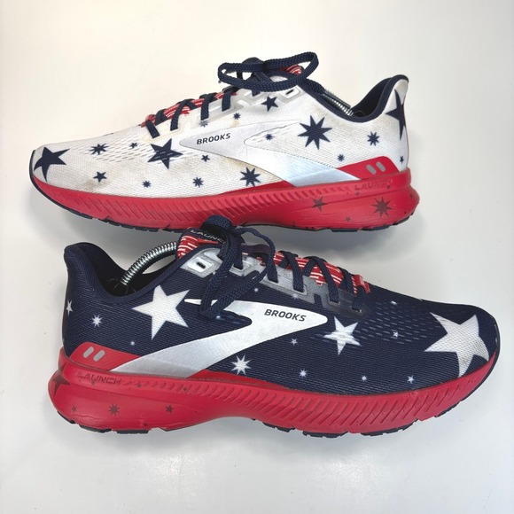 Brooks Launch 8 Running Shoes Stars Stripes Patriotic Red White Blue Size 9 - Picture 6 of 12